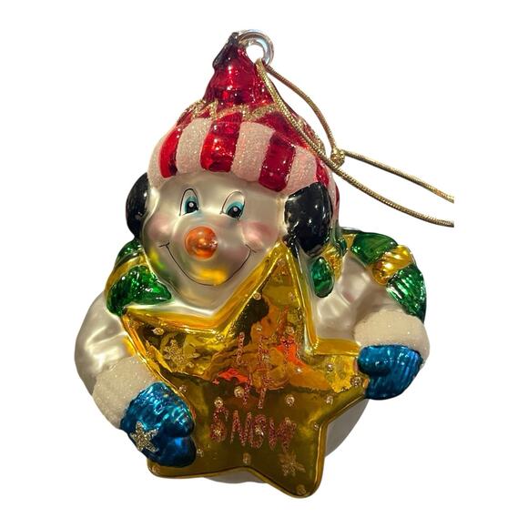 Vintage Radko Glass Splendid Showcase Snowman Christmas Ornament - Picture 1 of 8